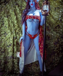 Crichton, 158 cm AiBei TPE-Sexpuppe, Hautfarbe Blau, konfigurierbar