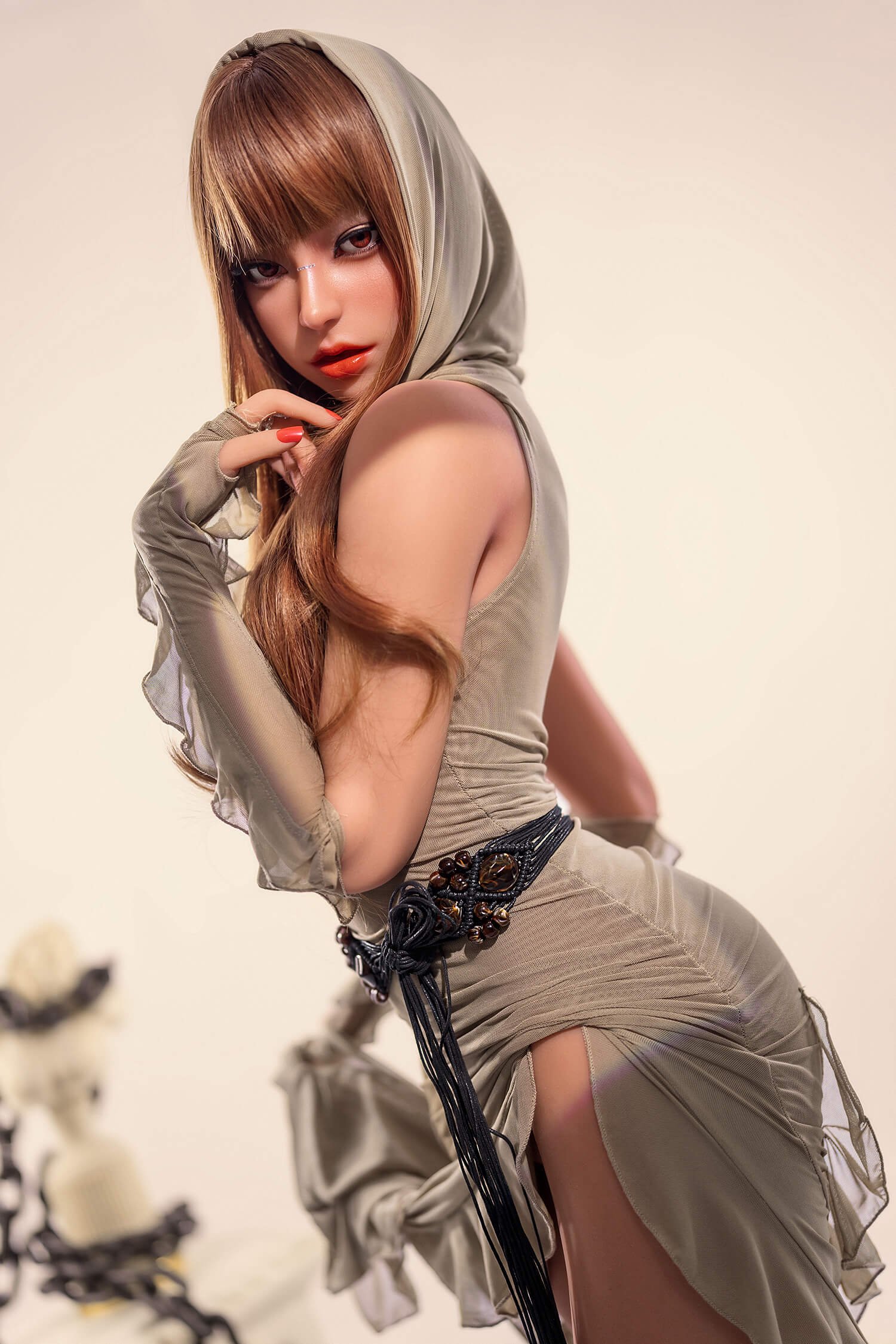 Obier, 160 cm Cosplay Sexpuppe mit Silikonkopf und TPE-Körper mit beweglichem ROS-Kiefer, konfigurierbar