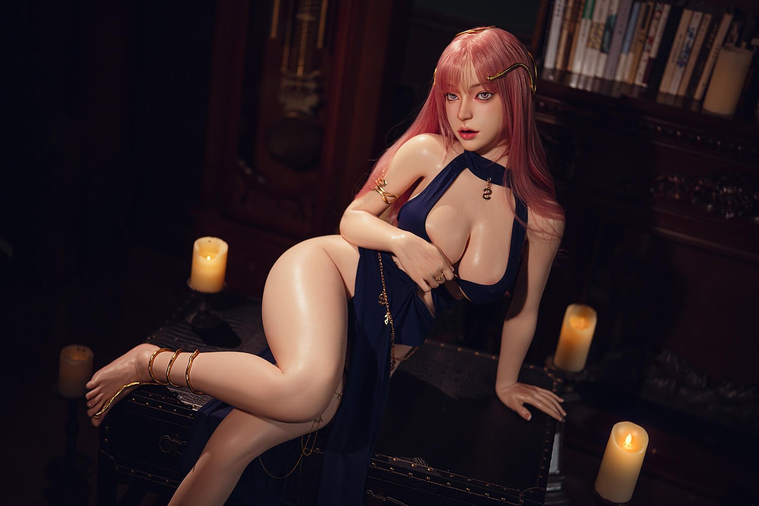 Gervin, 164 cm Cosplay Silikon-Sexpuppe mit beweglichem ROS-Kiefer, konfigurierbar