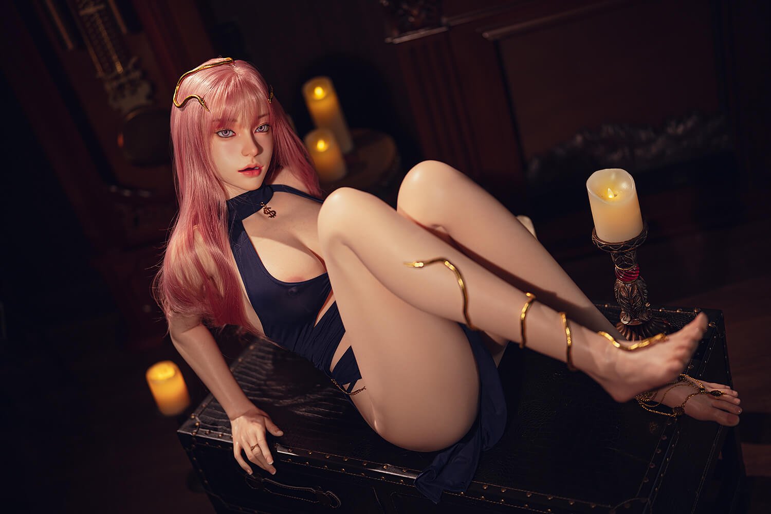 Gervin, 164 cm Cosplay Silikon-Sexpuppe mit beweglichem ROS-Kiefer, konfigurierbar