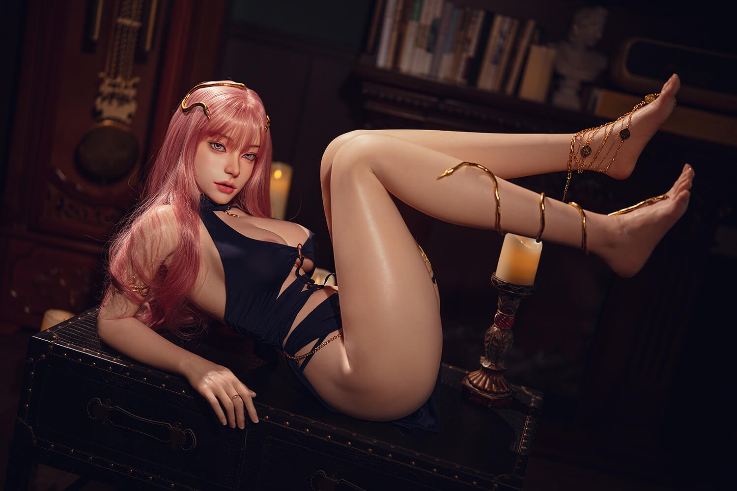 Gervin, 164 cm Cosplay Silikon-Sexpuppe mit beweglichem ROS-Kiefer, konfigurierbar