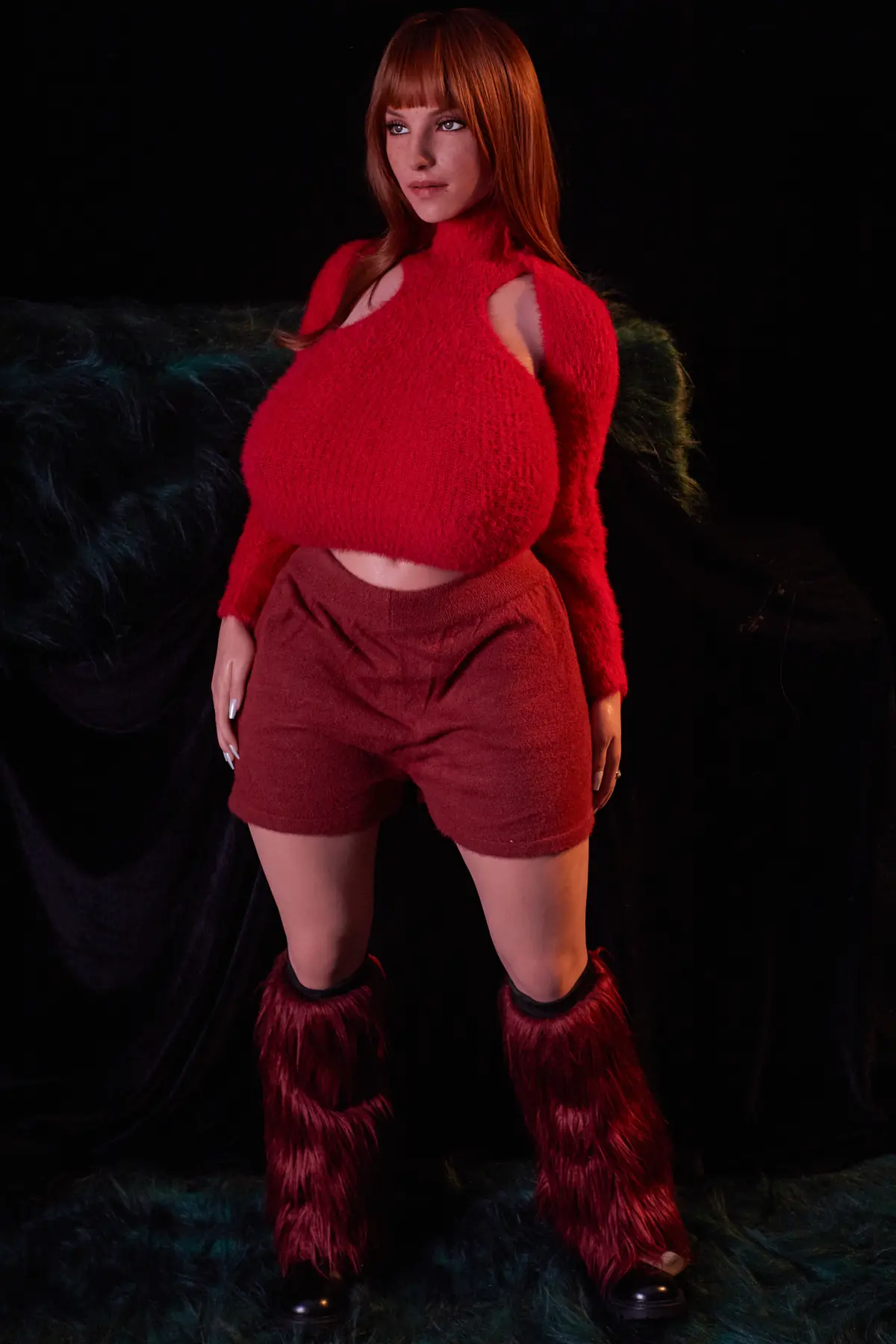 Vica SiR161, 161 cm Silikon-Sexpuppe, Hautfarbe Schwarz, konfigurierbar