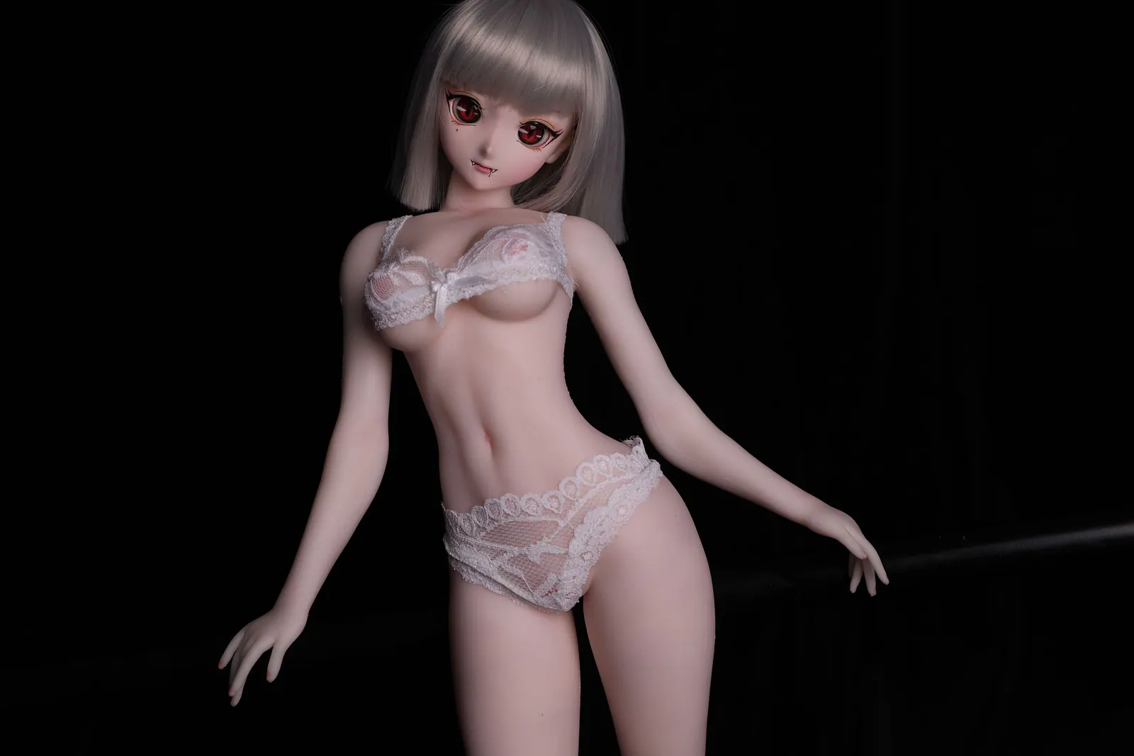 Gina J60, 60 cm Anime Silikon-Sexpuppe, Hautfarbe Weiß
