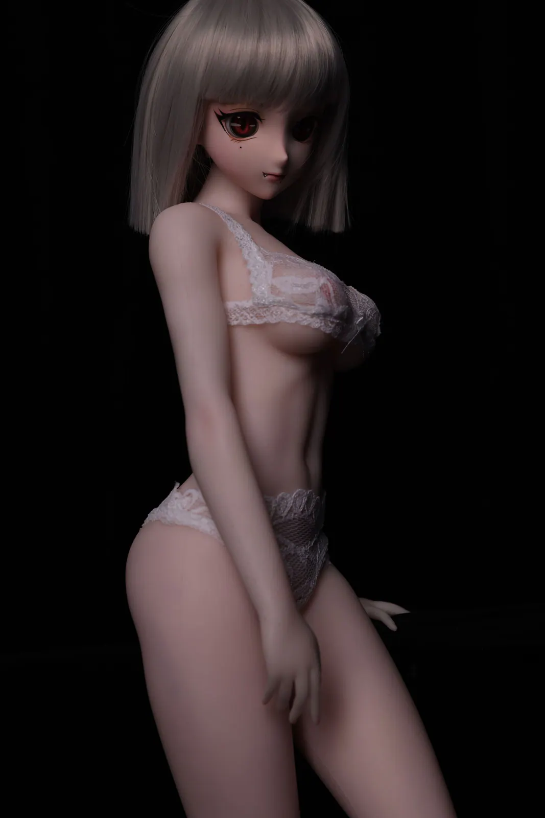 Gina J60, 60 cm Anime Silikon-Sexpuppe, Hautfarbe Weiß