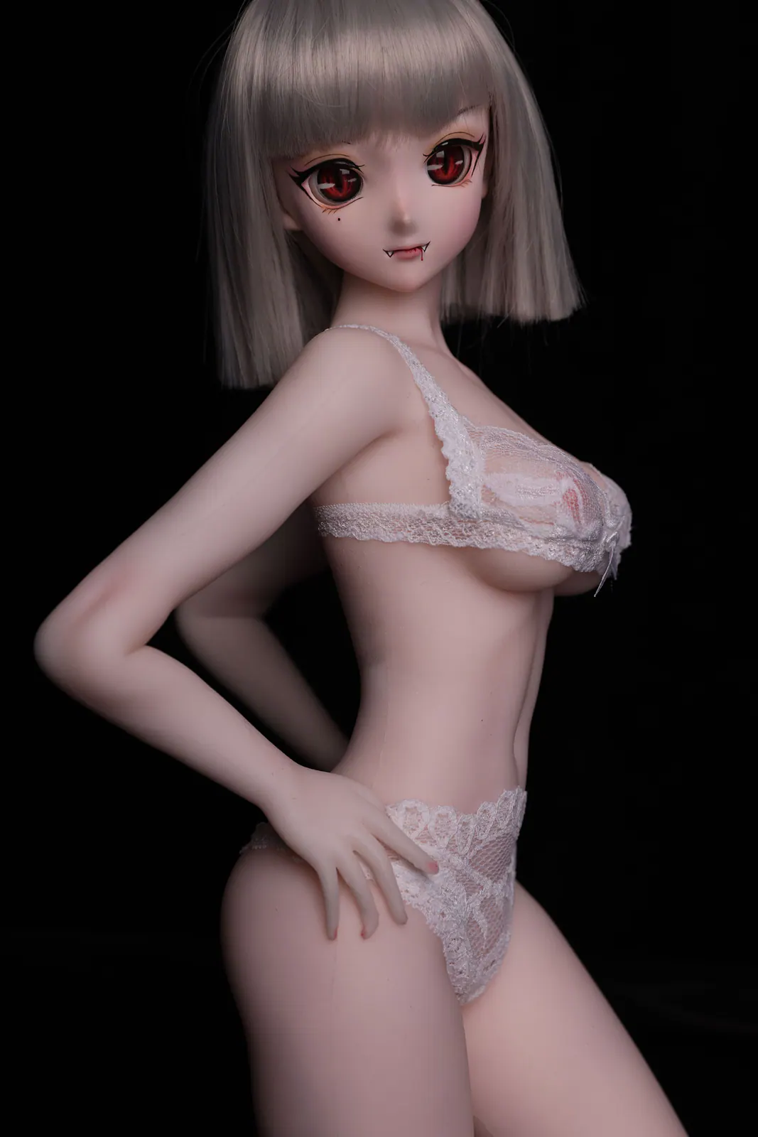 Gina J60, 60 cm Anime Silikon-Sexpuppe, Hautfarbe Weiß