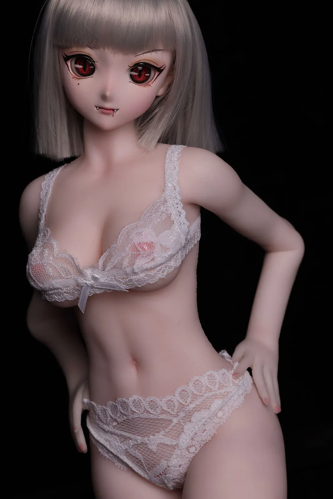Gina J60, 60 cm Anime Silikon-Sexpuppe, Hautfarbe Weiß