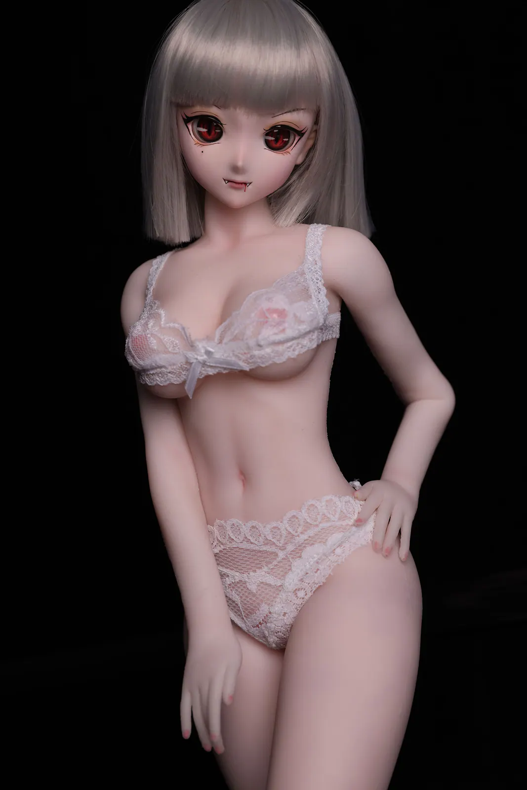 Gina J60, 60 cm Anime Silikon-Sexpuppe, Hautfarbe Weiß