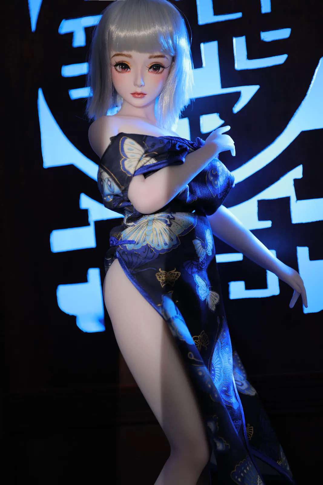 Ling J60, 60 cm Anime Silikon-Sexpuppe, Hautfarbe Weiß