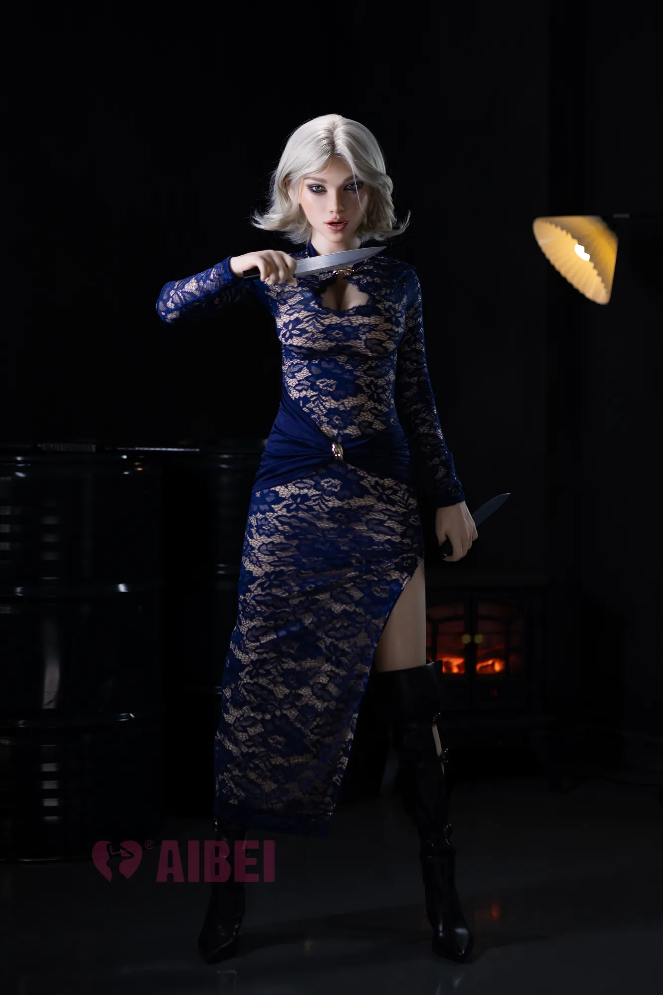 Tiphaine, 158 cm AiBei Silikon-Sexpuppe mit beweglichem ROS-Kiefer, konfigurierbar