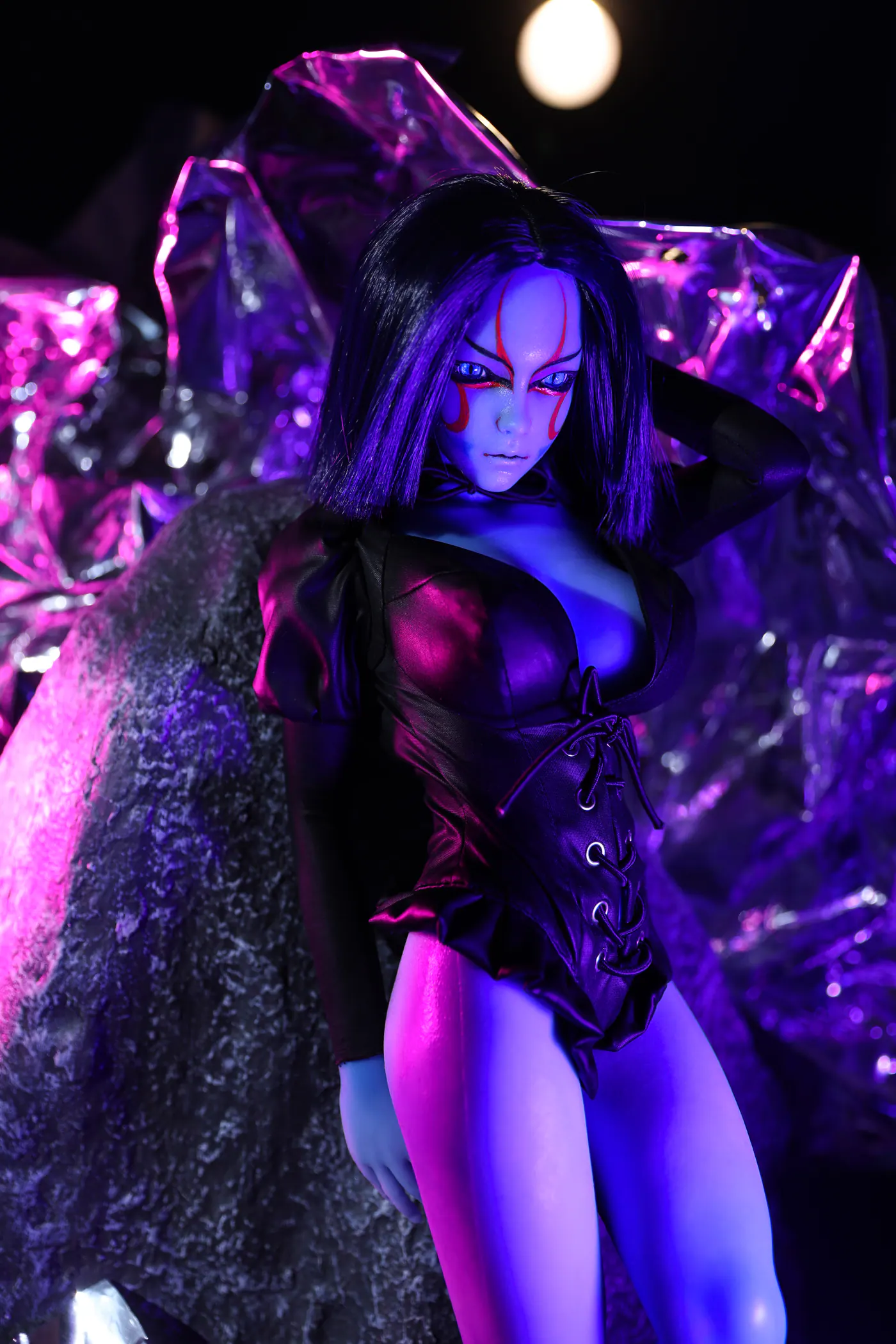 Momoko Si60 L, Silikon-Sexpuppe, Hautfarbe Blau, konfigurierbar