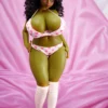 Hedy Si60 XL, Silikon-Sexpuppe, Hautfarbe Schwarz, konfigurierbar