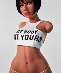 Livia noir, 882 cm Silikon-Sexpuppe, Hautfarbe Schwarz